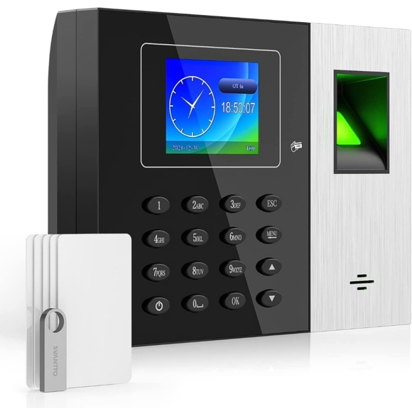 SVANTTO Time Clock for Employees Small Business with Finger Scan, RFID, and PIN - Picture 2 of 6